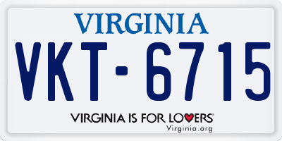 VA license plate VKT6715