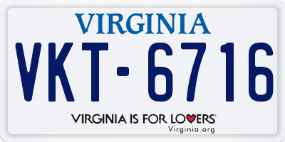 VA license plate VKT6716