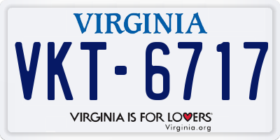 VA license plate VKT6717