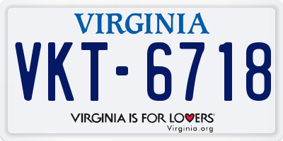 VA license plate VKT6718