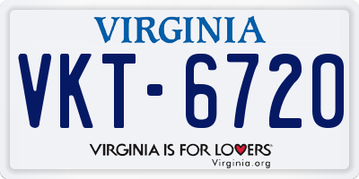 VA license plate VKT6720