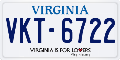 VA license plate VKT6722