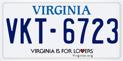 VA license plate VKT6723