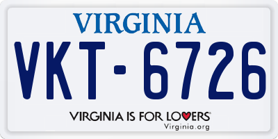VA license plate VKT6726