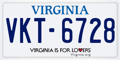 VA license plate VKT6728