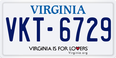 VA license plate VKT6729