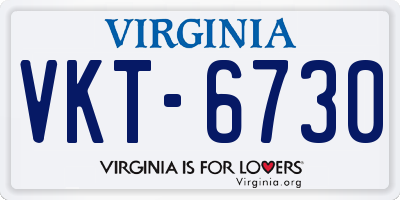 VA license plate VKT6730