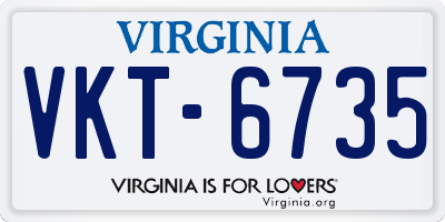 VA license plate VKT6735