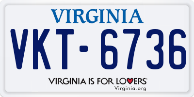 VA license plate VKT6736