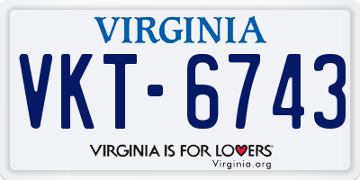 VA license plate VKT6743