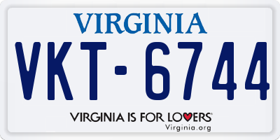 VA license plate VKT6744