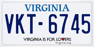 VA license plate VKT6745