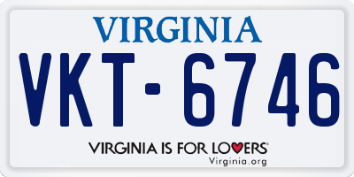 VA license plate VKT6746