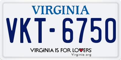 VA license plate VKT6750