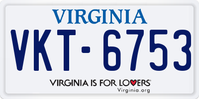 VA license plate VKT6753