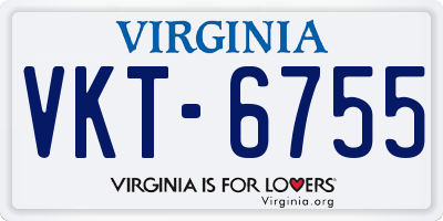 VA license plate VKT6755