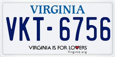 VA license plate VKT6756
