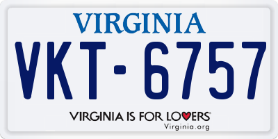 VA license plate VKT6757