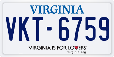 VA license plate VKT6759