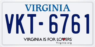 VA license plate VKT6761