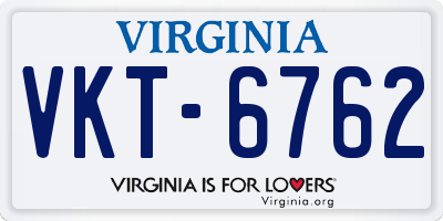 VA license plate VKT6762