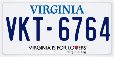 VA license plate VKT6764