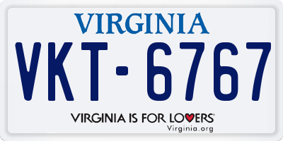 VA license plate VKT6767