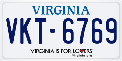 VA license plate VKT6769