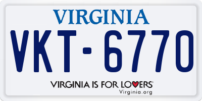 VA license plate VKT6770