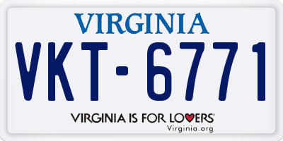 VA license plate VKT6771