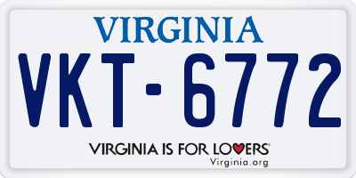VA license plate VKT6772