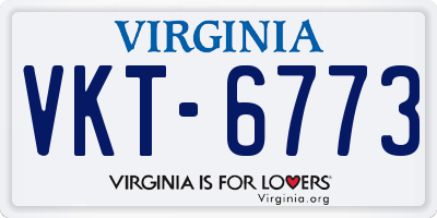 VA license plate VKT6773