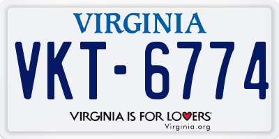 VA license plate VKT6774