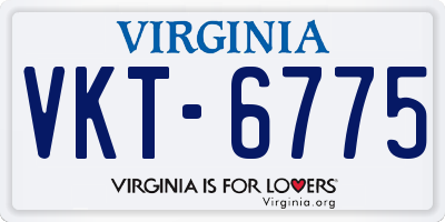 VA license plate VKT6775