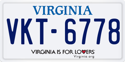 VA license plate VKT6778