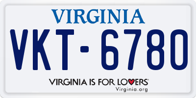 VA license plate VKT6780