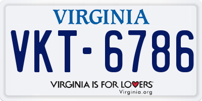 VA license plate VKT6786