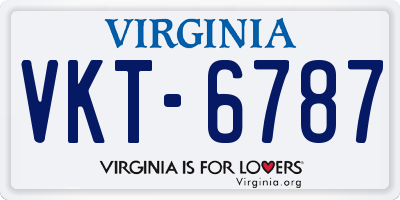 VA license plate VKT6787