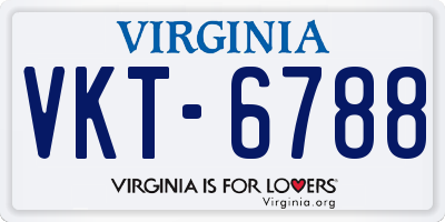 VA license plate VKT6788