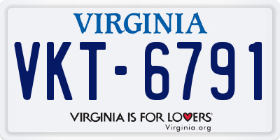 VA license plate VKT6791