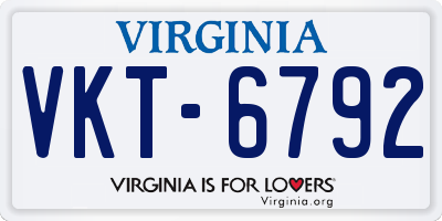 VA license plate VKT6792
