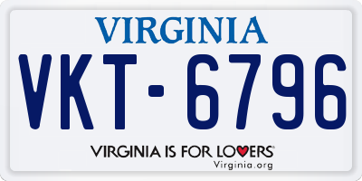VA license plate VKT6796