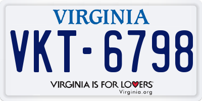 VA license plate VKT6798
