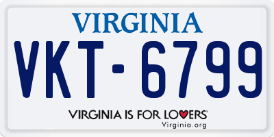 VA license plate VKT6799
