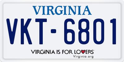 VA license plate VKT6801
