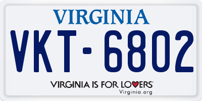 VA license plate VKT6802