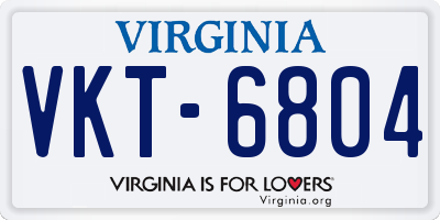 VA license plate VKT6804