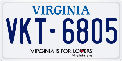 VA license plate VKT6805