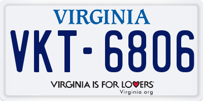 VA license plate VKT6806