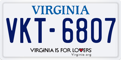 VA license plate VKT6807